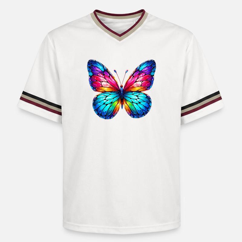 Papillon - T-shirt de foot unisexe en mesh - blanc cassé/bordeaux