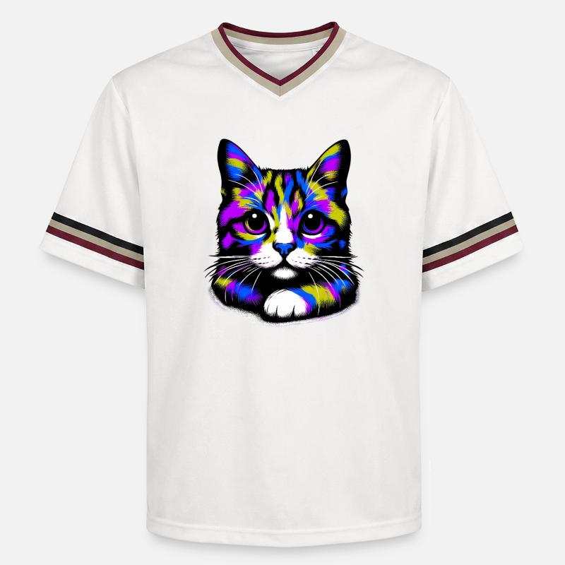 Chat - T-shirt de foot unisexe en mesh - blanc cassé/bordeaux