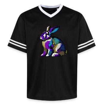 Kaninchen - Unisex Football Style Mesh T-Shirt - Offwhite/Bordeaux - Vorne - AI Model Male 178 light (178cm) & AI Model Male 178 dark (178cm)