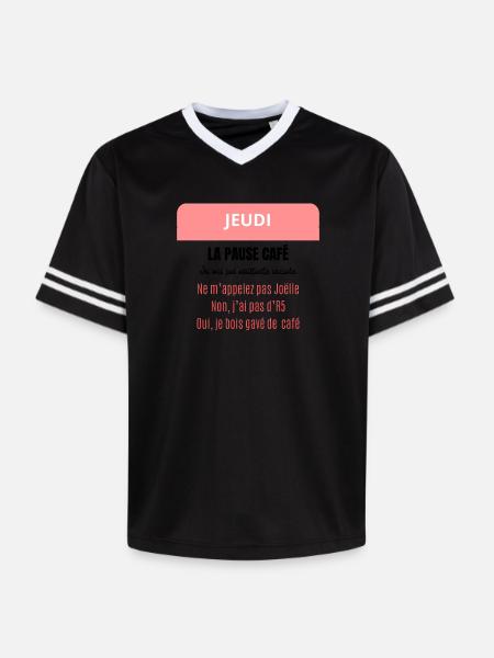 La pause café - Je suis pas assistante sociale - T-shirt de foot unisexe en mesh - blanc cassé/bordeaux