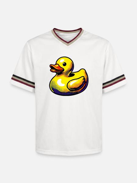 Duckling Duck Duck Duck - Unisex Football Style Mesh T-Shirt - offwhite/burgundy