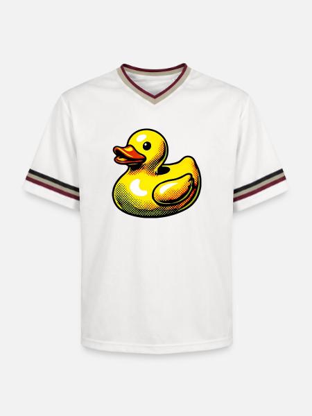 Duckling Duck Duck Duck - Unisex Football Style Mesh T-Shirt - offwhite/burgundy