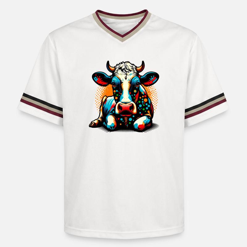 Vache - T-shirt de foot unisexe en mesh - blanc cassé/bordeaux