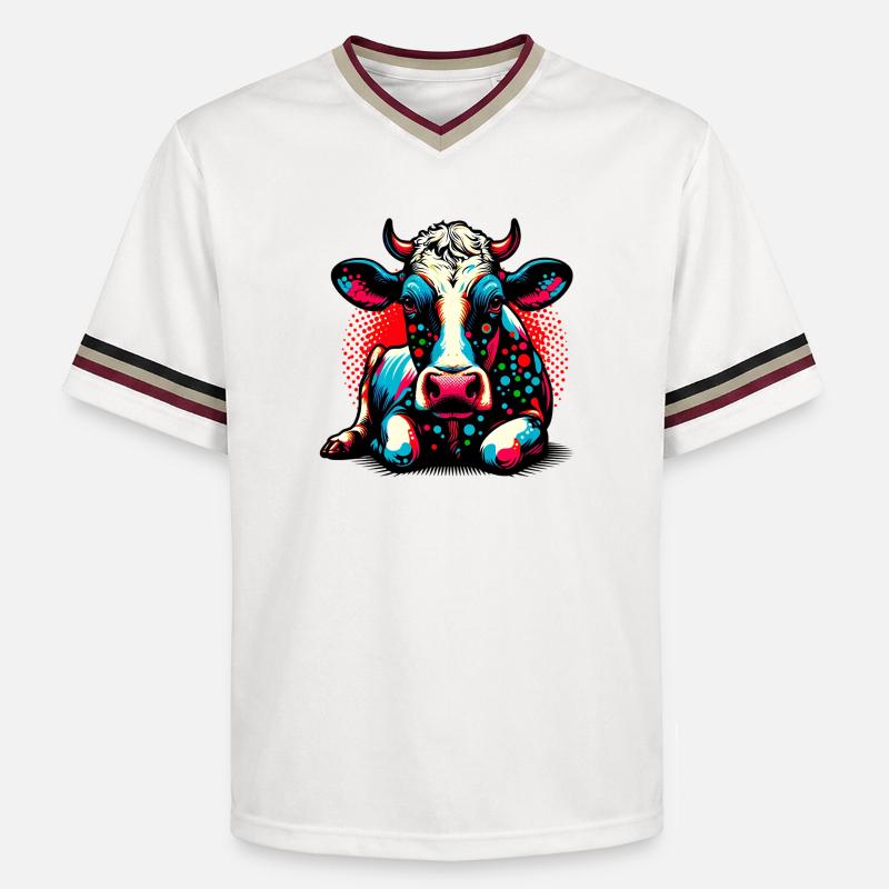Vache - T-shirt de foot unisexe en mesh - blanc cassé/bordeaux