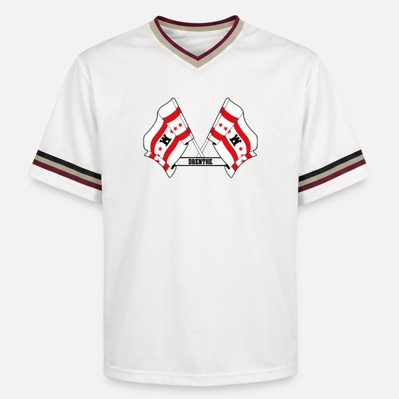 Deux drapeaux texte DRENTHE - T-shirt de foot unisexe en mesh - blanc cassé/bordeaux