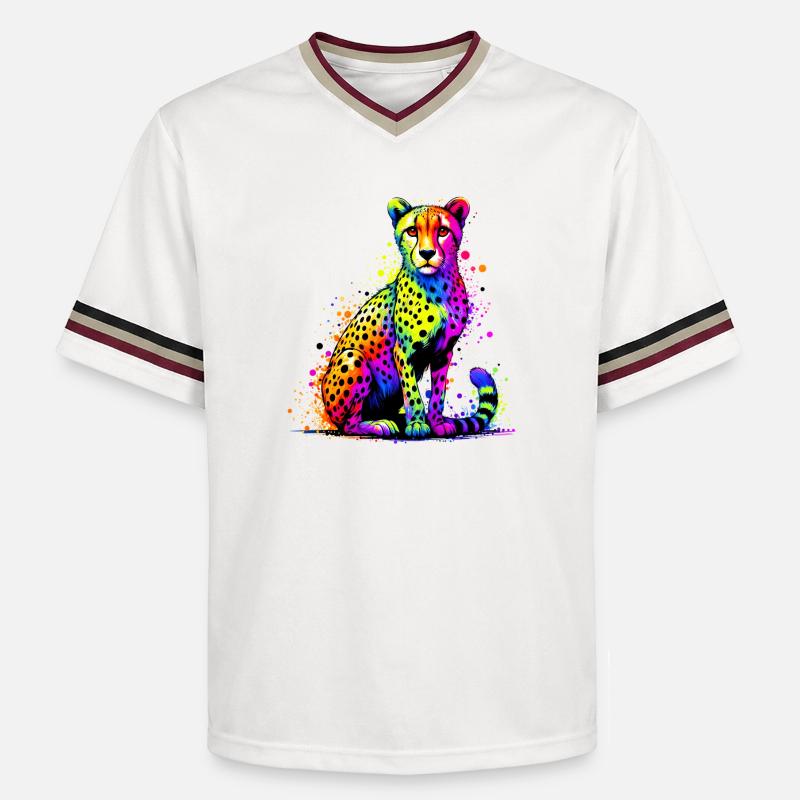 Guépard - T-shirt de foot unisexe en mesh - blanc cassé/bordeaux