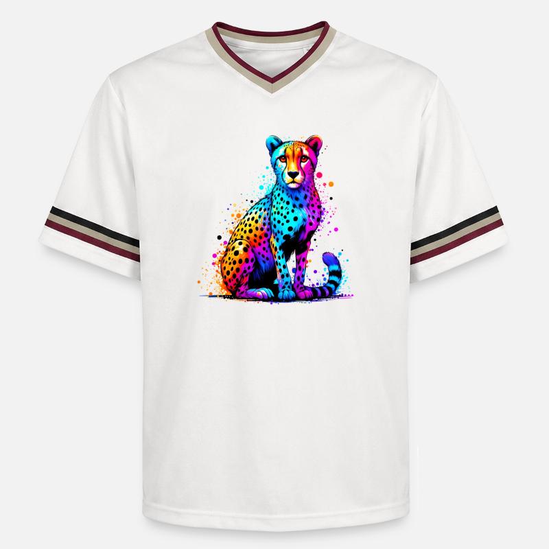 Guépard - T-shirt de foot unisexe en mesh - blanc cassé/bordeaux