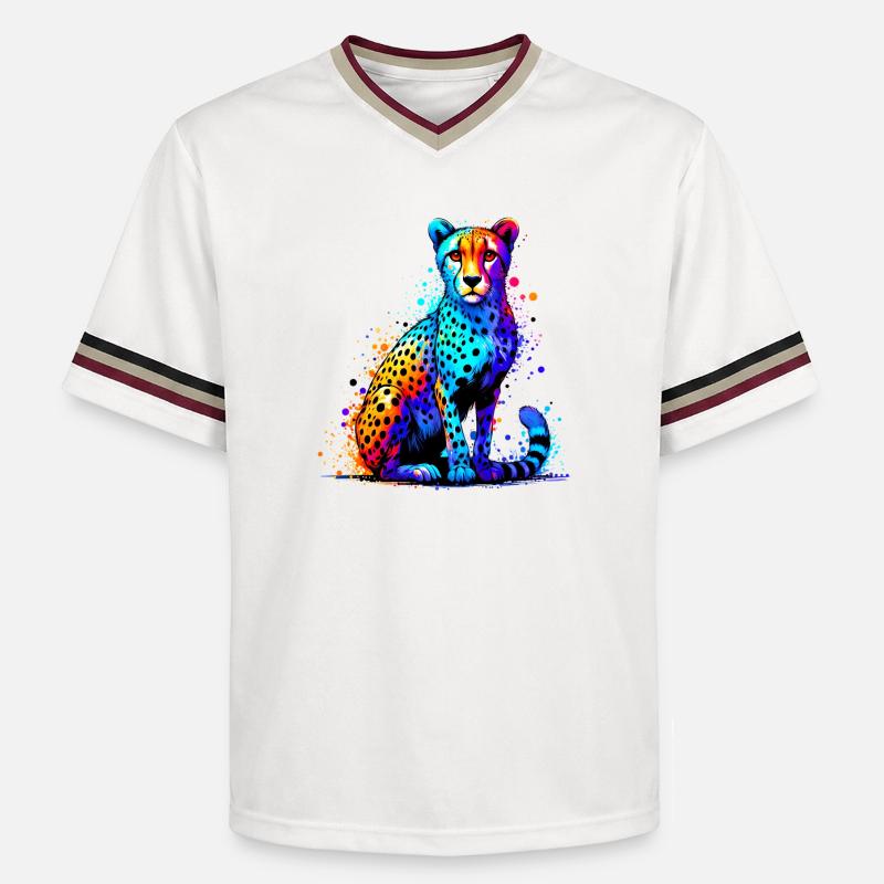 Guépard - T-shirt de foot unisexe en mesh - blanc cassé/bordeaux