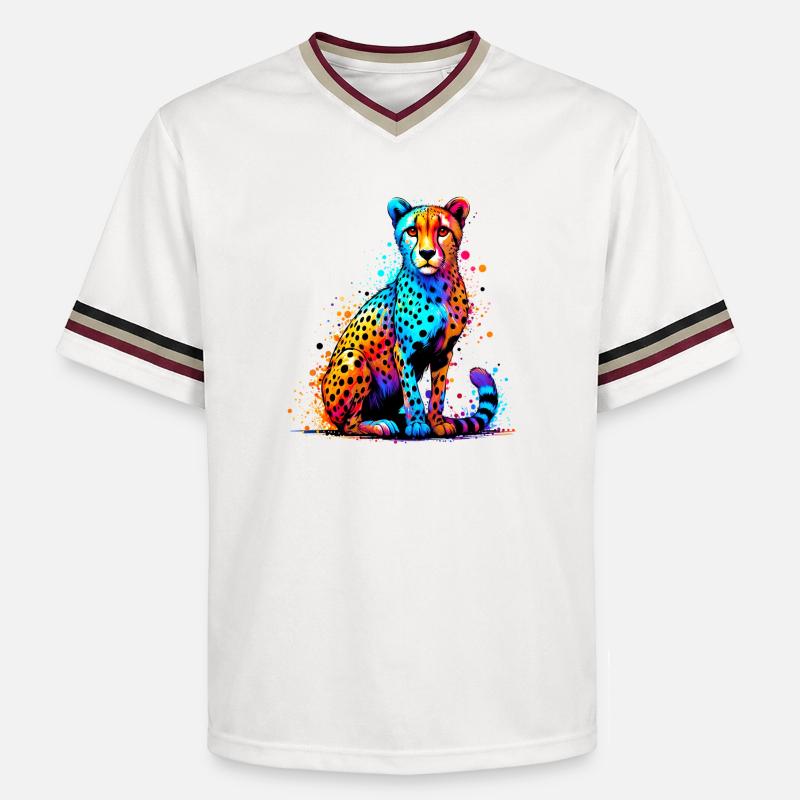 Guépard - T-shirt de foot unisexe en mesh - blanc cassé/bordeaux