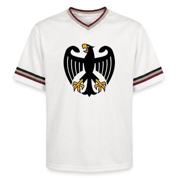 Bundesadler Deutschland Adler Wappen - Unisex Football Style Mesh T-Shirt - Offwhite/Bordeaux - Vorne - AI Model Male 178 light (178cm) & AI Model Male 178 dark (178cm)