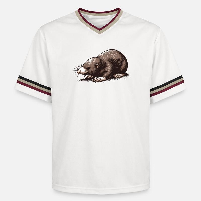 Maulwurf - Unisex Football Style Mesh T-Shirt - Offwhite/Bordeaux