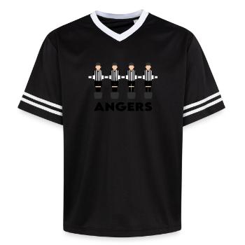 Angers - Unisex Football Style Mesh T-Shirt - Offwhite/Bordeaux - Vorne - AI Model Male 178 light (178cm) & AI Model Male 178 dark (178cm)