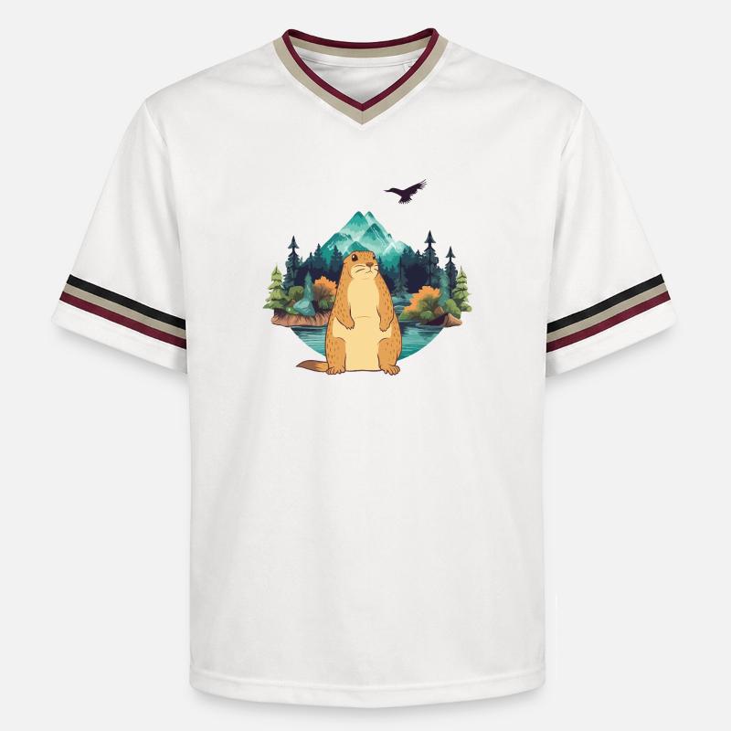 Marmotte - T-shirt de foot unisexe en mesh - blanc cassé/bordeaux