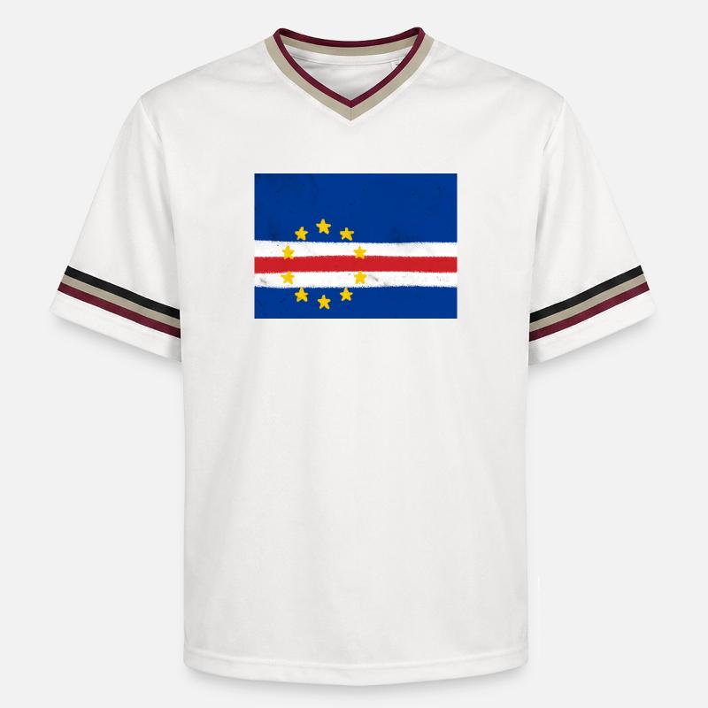 Drapeau du Cap-Vert - T-shirt de foot unisexe en mesh - blanc cassé/bordeaux