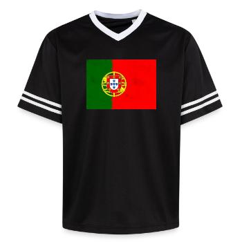Drapeau du Portugal - T-shirt de foot unisexe en mesh - blanc cassé/bordeaux - Devant - AI Model Male 178 light (178cm) & AI Model Male 178 dark (178cm)