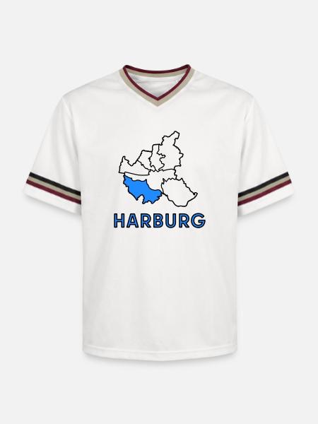Harburg, un quartier de Hambourg - T-shirt de foot unisexe en mesh - blanc cassé/bordeaux
