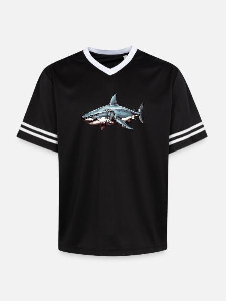 Shark Tide  - Unisex Football Style Mesh T-Shirt - offwhite/burgundy