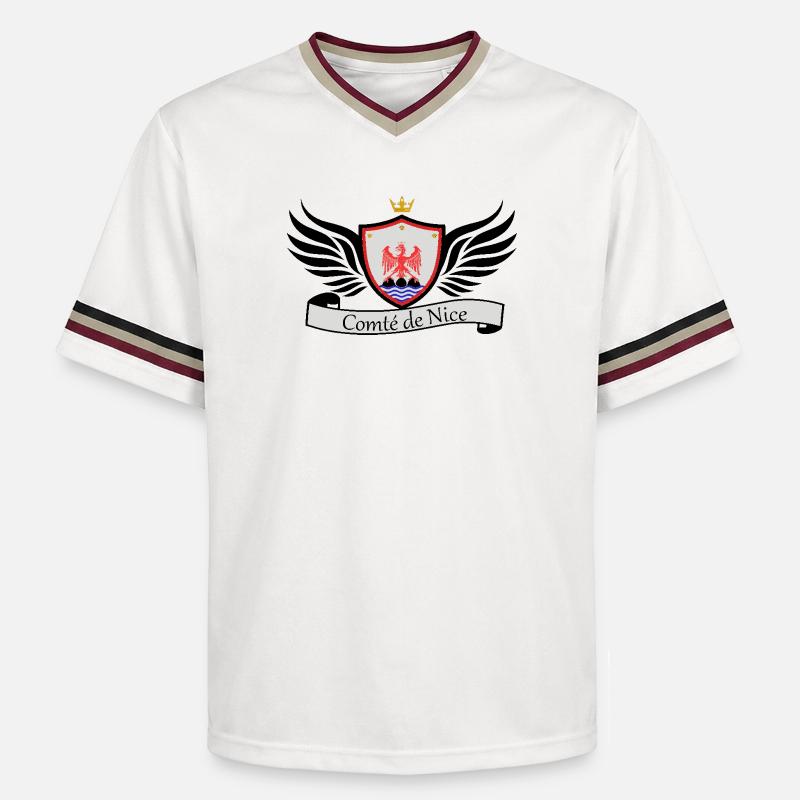 Comté de nice - T-shirt de foot unisexe en mesh - blanc cassé/bordeaux