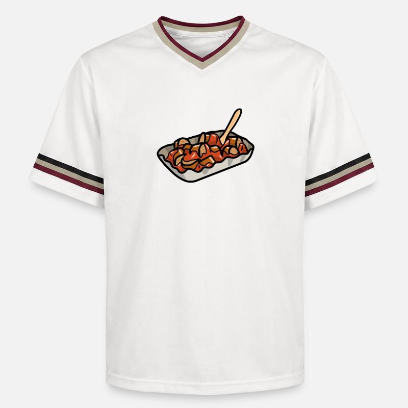 Berlin Currywurst Bratwurst Wurst Curry Grill - T-shirt de foot unisexe en mesh - blanc cassé/bordeaux