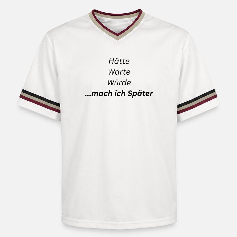 Mach_ich_spaeter - T-shirt de foot unisexe en mesh - blanc cassé/bordeaux