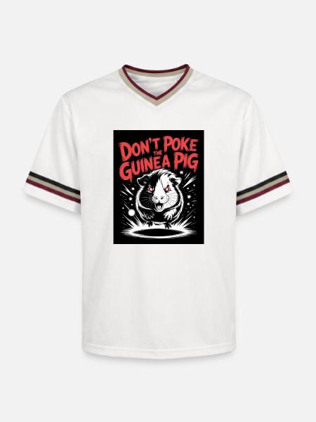 Warnung vor gefährlichem Meerschweinchen - Unisex Football Style Mesh T-Shirt - offwhite/burgundy