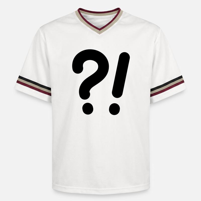 Points d’interrogation et points d’exclamation - Unisex Football Style Mesh T-Shirt - blanc cassé/bordeaux
