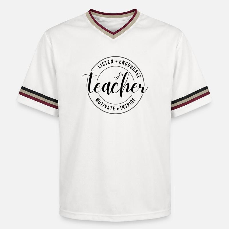 Insigne circulaire d’appréciation de l’enseignant - T-shirt de foot unisexe en mesh - blanc cassé/bordeaux
