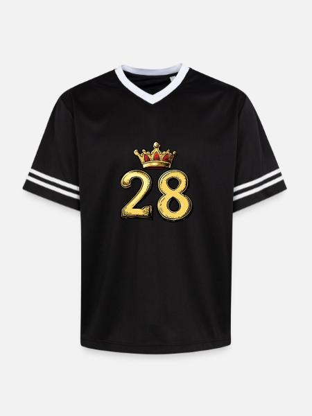 28 Number Krone - Unisex Football Style Mesh T-Shirt - offwhite/burgundy