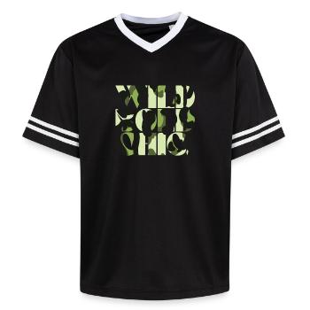 Wild Bold Chic Camouflage Chic - Unisex Football Style Mesh T-Shirt - offwhite/burgundy - Front - AI Model Male 178 light (178cm) & AI Model Male 178 dark (178cm)