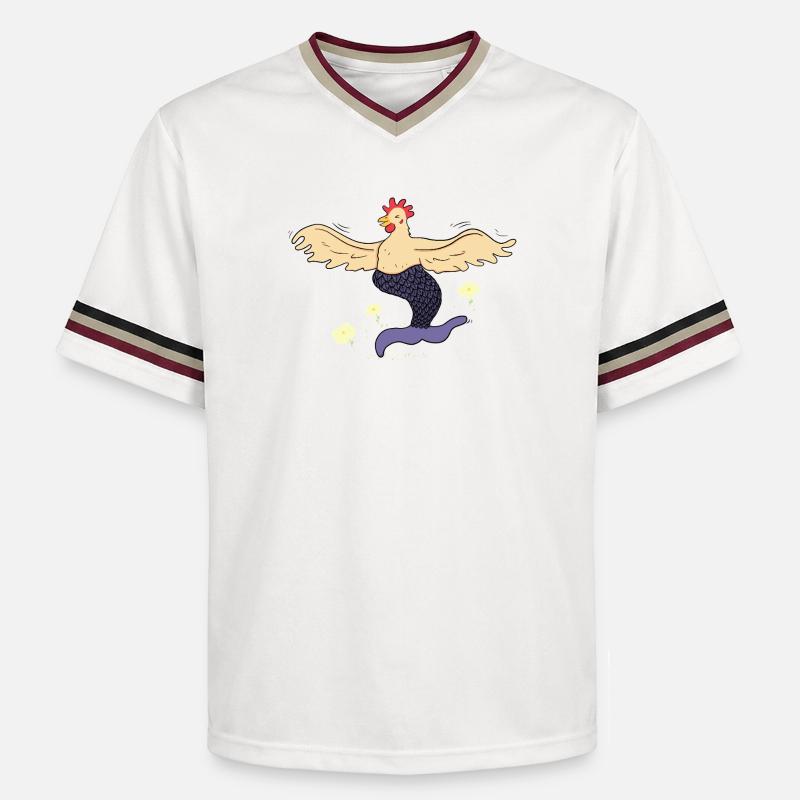 Joyeuse poule-sirène - T-shirt de foot unisexe en mesh - blanc cassé/bordeaux