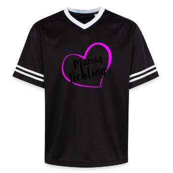 mamas_liebling - Unisex Football Style Mesh T-Shirt - Offwhite/Bordeaux - Vorne - AI Model Male 178 light (178cm) & AI Model Male 178 dark (178cm)