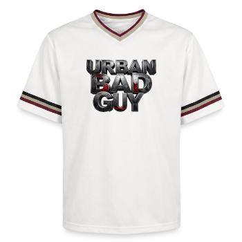 Bad Guy Urban – the player - Unisex Football Style Mesh T-Shirt - offwhite/burgundy - Front - AI Model Male 178 light (178cm) & AI Model Male 178 dark (178cm)