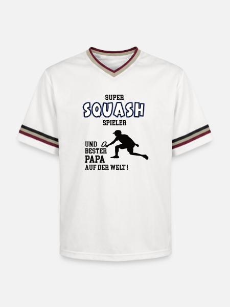 Squash Player Squasher Dad Father Man - Unisex Football Style Mesh T-Shirt - offwhite/burgundy