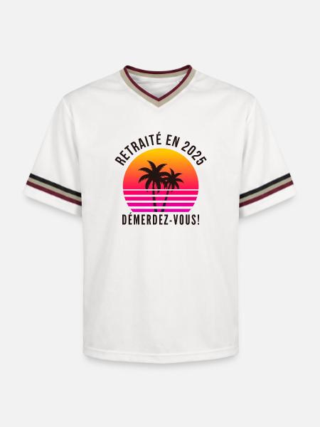 Retired in 2025, Humour retires - Unisex Football Style Mesh T-Shirt - offwhite/burgundy