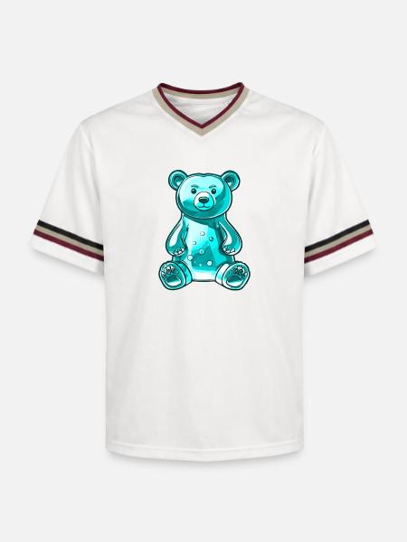 Gummy Bear Turquoise - Unisex Football Style Mesh T-Shirt - offwhite/burgundy