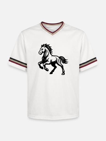 Cheval - T-shirt de foot unisexe en mesh - blanc cassé/bordeaux