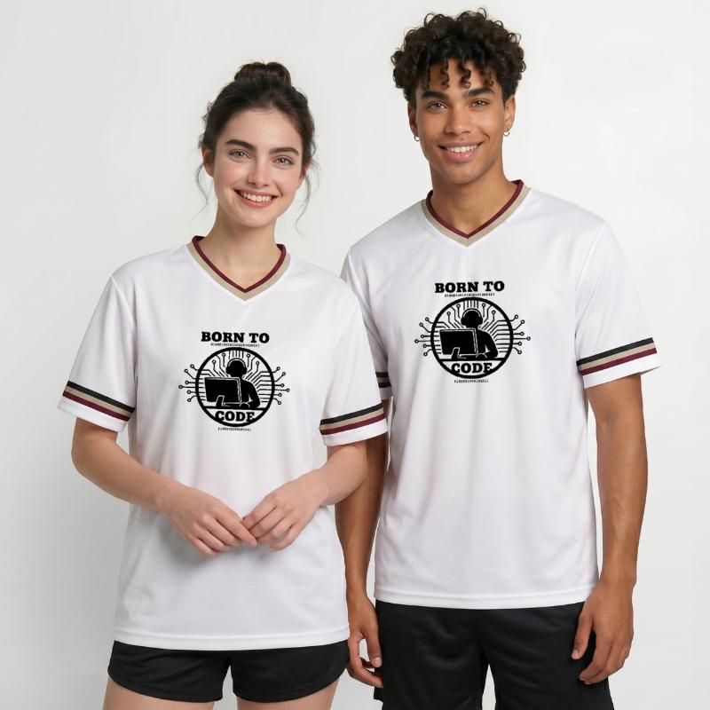 Codeur né pour coder Programmeur T-shirt de foot unisexe en mesh