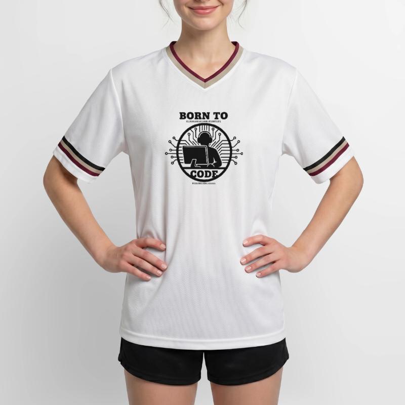 Codeur né pour coder Programmeur T-shirt de foot unisexe en mesh