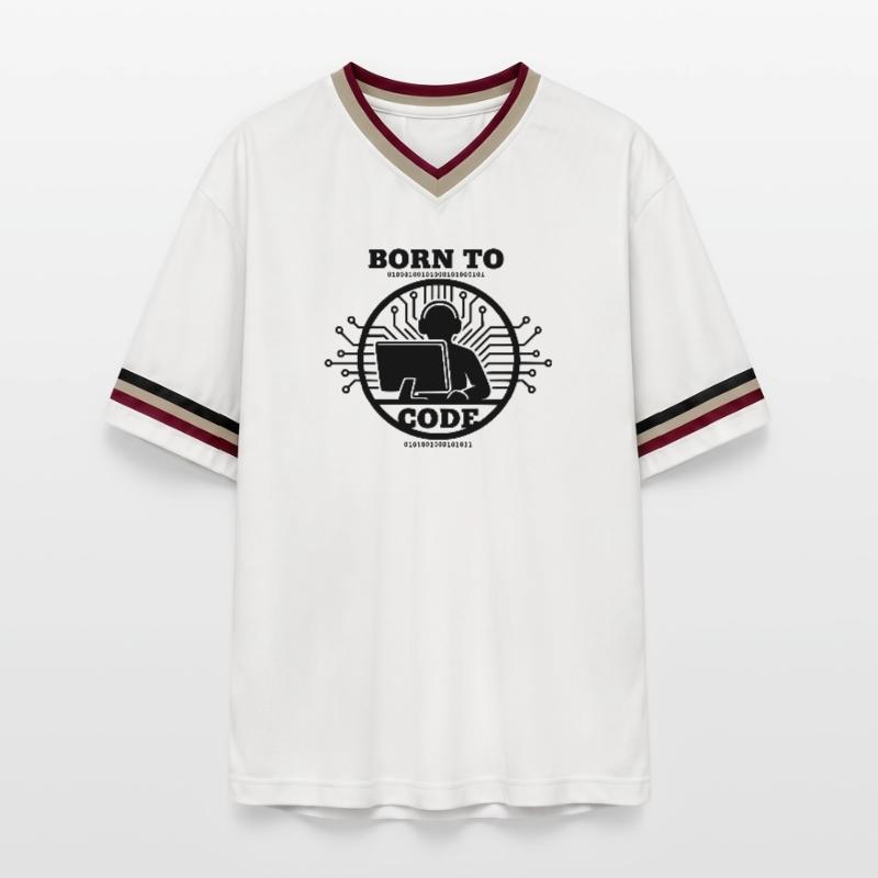 Codeur né pour coder Programmeur T-shirt de foot unisexe en mesh