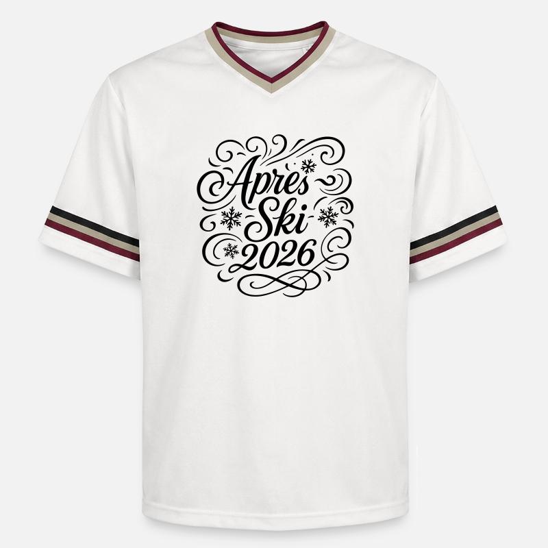 Soirée après-ski 2026 - T-shirt de foot unisexe en mesh - blanc cassé/bordeaux