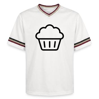 Muffin - Unisex Football Style Mesh T-Shirt - Offwhite/Bordeaux - Vorne - AI Model Male 178 light (178cm) & AI Model Male 178 dark (178cm)