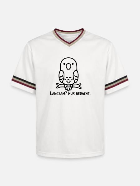 Bird Saying | Slow? Just considered. - Unisex Football Style Mesh T-Shirt - offwhite/burgundy
