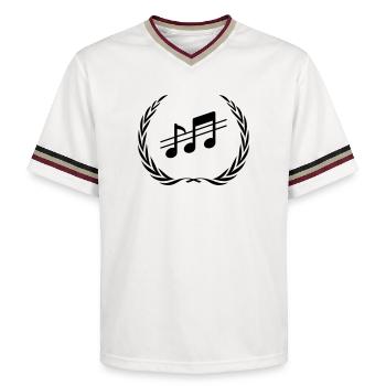 Musik Noten Kranz - Unisex Football Style Mesh T-Shirt - Offwhite/Bordeaux - Vorne - AI Model Male 178 light (178cm) & AI Model Male 178 dark (178cm)