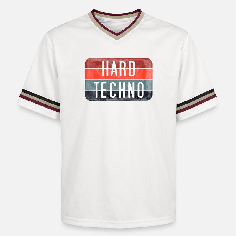 Rayures techno dures - T-shirt de foot unisexe en mesh - blanc cassé/bordeaux