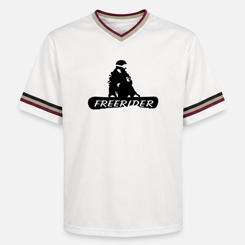 Freerider Snowboard - T-shirt de foot unisexe en mesh - blanc cassé/bordeaux