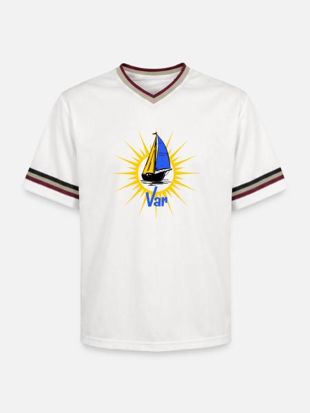 Segelboot Soleil Var - Unisex Football Style Mesh T-Shirt - Offwhite/Bordeaux