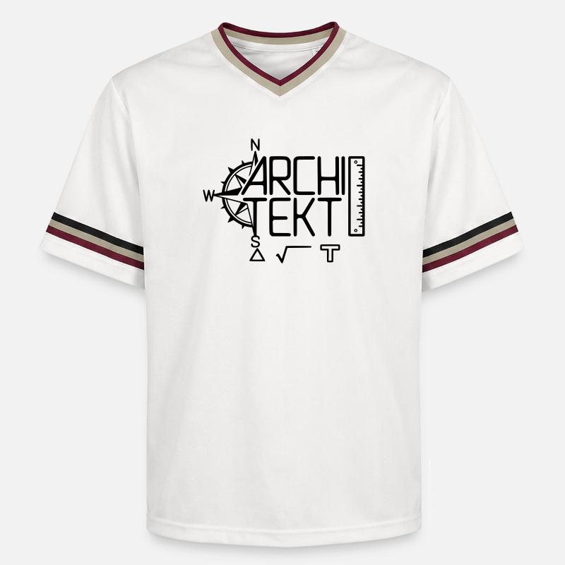 Architect Design with Drawing Tool - Unisex Football Style Mesh T-Shirt - offwhite/burgundy