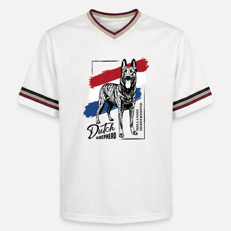 Berger hollandais - Dutchie - T-shirt de foot unisexe en mesh - blanc cassé/bordeaux
