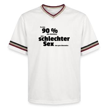 Mauvais sexe - T-shirt de foot unisexe en mesh - blanc cassé/bordeaux - Devant - AI Model Male 178 light (178cm) & AI Model Male 178 dark (178cm)