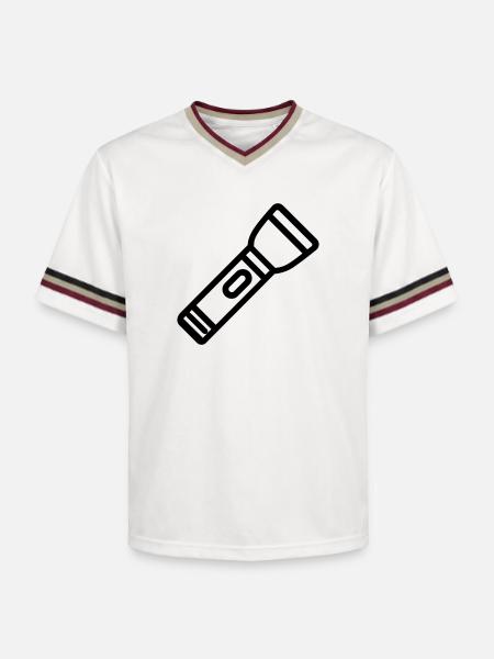 Flashlight - Unisex Football Style Mesh T-Shirt - offwhite/burgundy